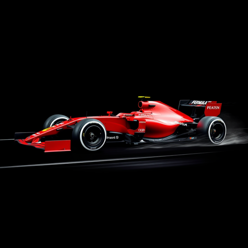 The Red, White, and Black Racing Car