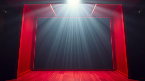 The Red Box Radiating Light