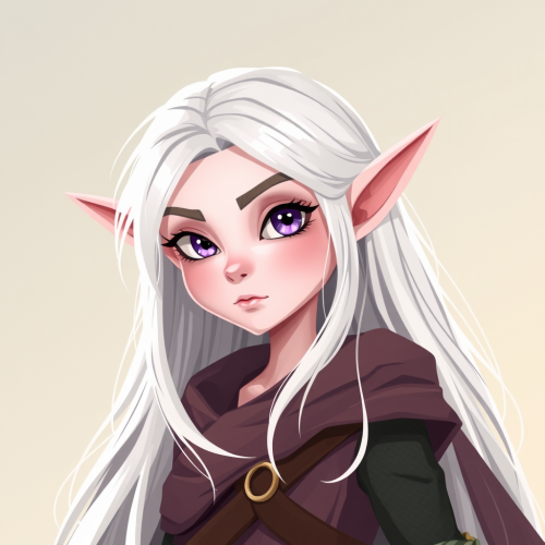 The Rogue Elf with Pale Purple Eyes Cartoon The Rogue Elf with Pale Purple Eyes Cartoon