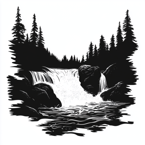 The Rushing River Overflowing with Water