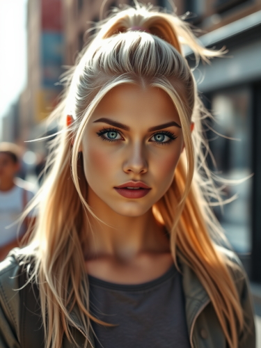 The Sassy High School Girl on City Street