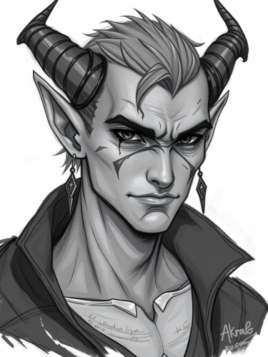 The Sassy Tiefling Rogue with Black Eyes