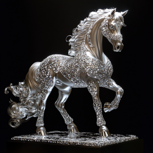 The Shiny Silver Horse with Diamonds