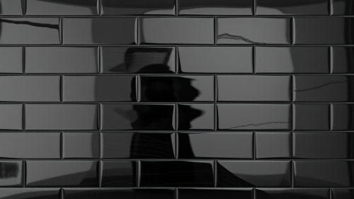 The Shiny Square Black Tile Wall