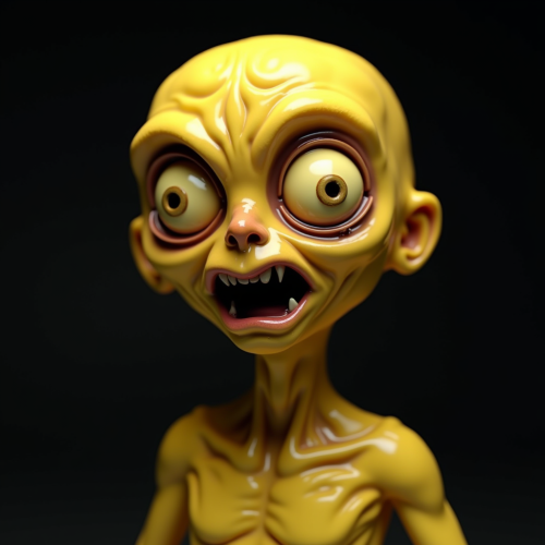 The Shocked Yellow Figure in 3D Form