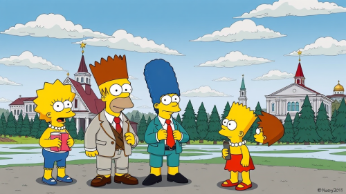 The Simpsons Family Vacationing in Russia