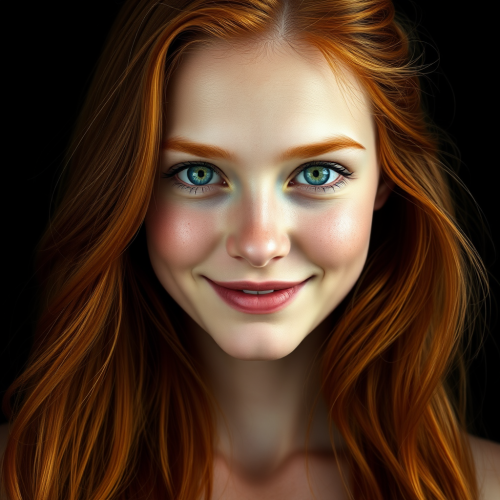 The Smiling Ginger-Haired Lady with Green Eyes