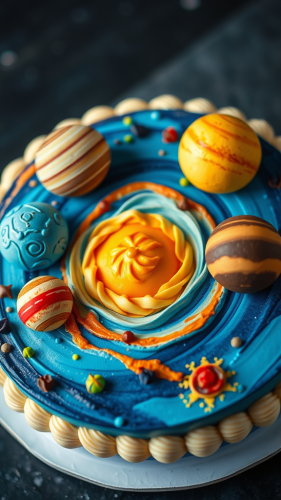 The Solar System Designed as a Colorful Cake