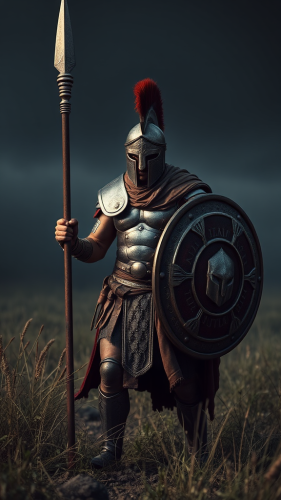 The Spartan Warrior's Nighttime Battle Prep