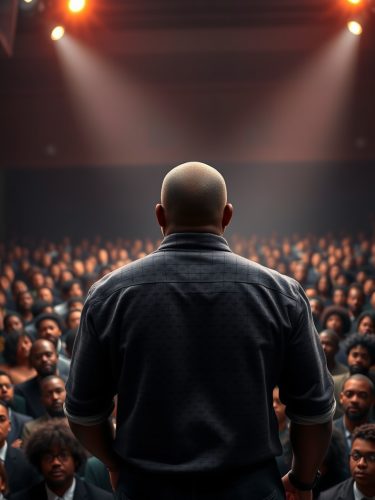 The Speaker Addressing a Massive Black Crowd