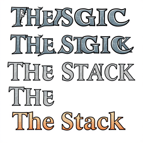 The Stack in Magic Font on White Background.