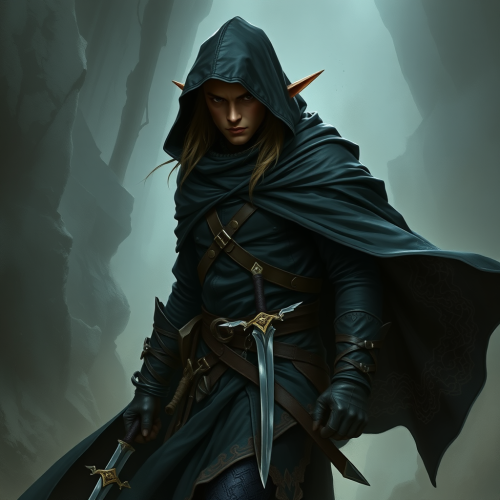 The Stealthy Elf Rogue Approaching in Black