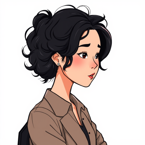 The Stressed Asian Junior Consultant Cartoon Image