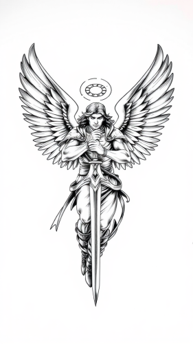 The Strong Archangel Michael Tattoo Design