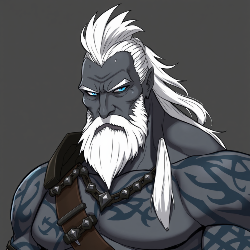 The Strong Goliath in Anime Style with Armor