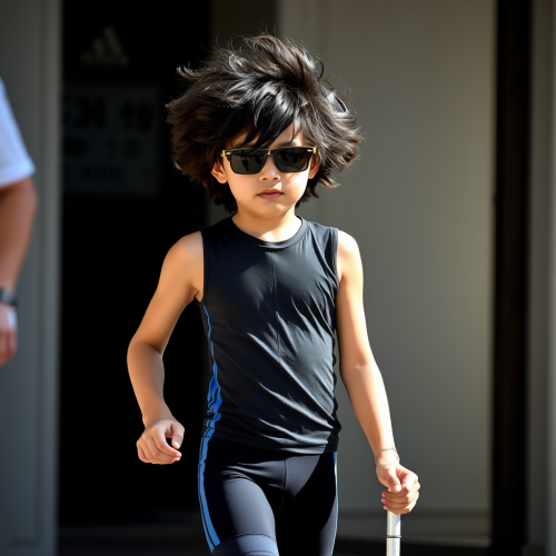 The Sweating Blind Asian Boy in Cycling Gear