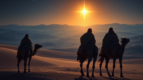 The Three Wise Men Journeying at Night