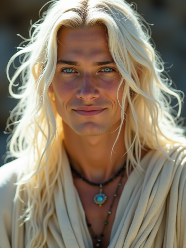The Tranquil Tribal Youth with Radiant Blue Eyes