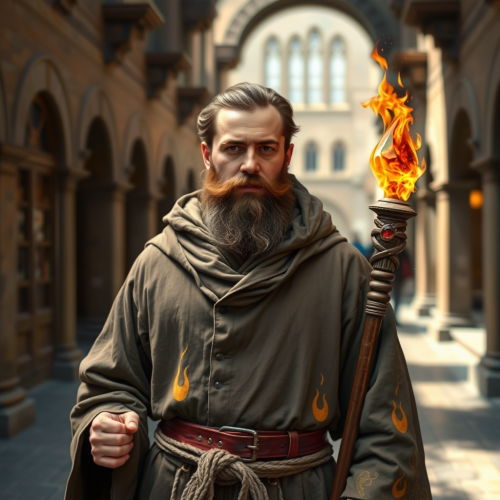 The Urban Wizard of Pyromancy in Renaissance University.