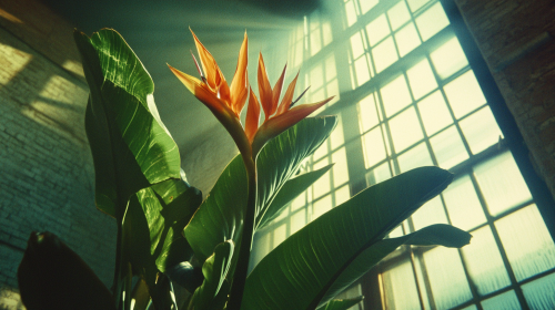 The Vibrant Bird of Paradise Reaching for Ceiling