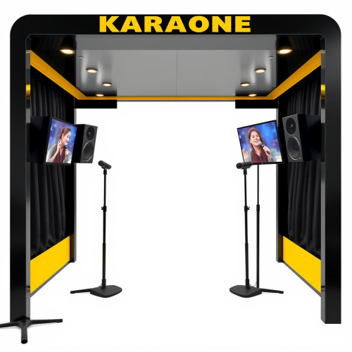 The Vibrant Karaoke Booth with TV Screens