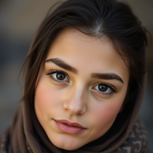 The Wheatish-Skinned Iranian Girl with Black Eyes