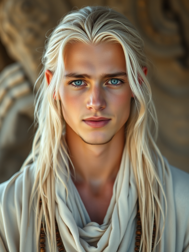 The Wise, Otherworldly Young Man in Ethereal Whites