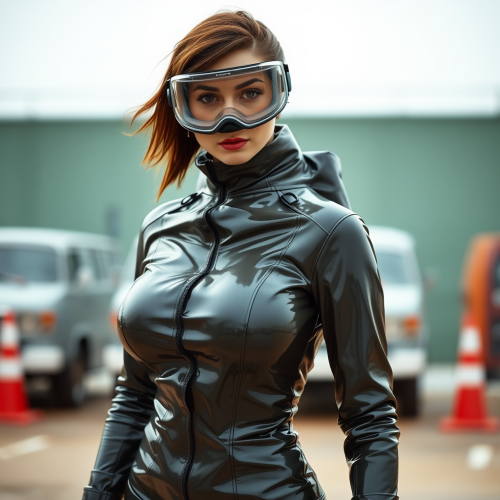 The Woman Wearing a Thick Rubber Suit
