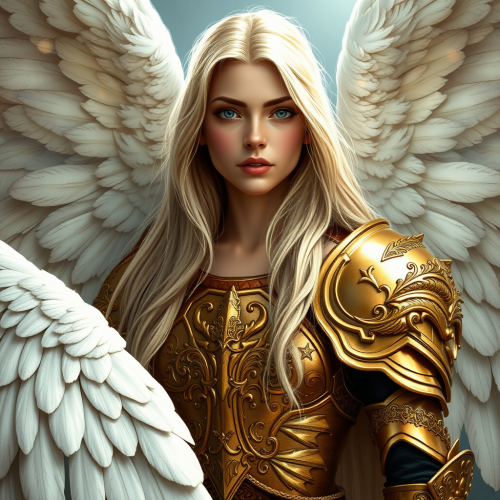 The Young Valkyrie Knight with Glowing Blue Eyes