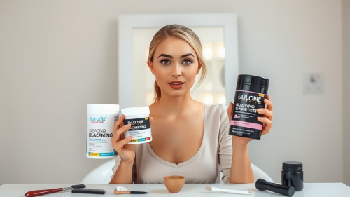 The Young Woman Comparing Hair Bleaching Powders