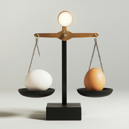 The floating headlamp and sinking egg balance scale
