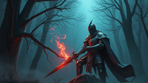 The injured knight in a magical world