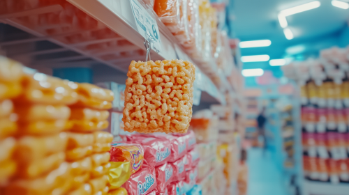 The upside-down Rice Krispies square stuck on ceiling.