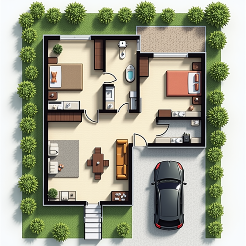 Three-Bedroom Ground Floor House with Garden