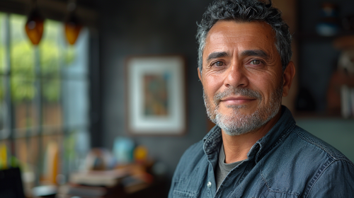 Bolivian IT Consultant in Natural-Lit Office