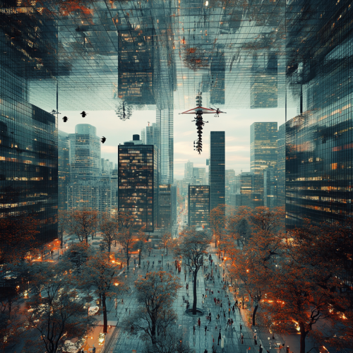 Toronto future: creative, realistic, glass skyscrapers, futuristic cityscape.