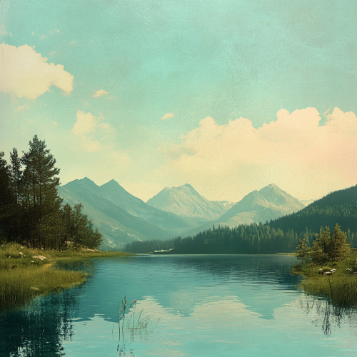 Tranquil Album Cover: Serene Landscape in Soft Colors