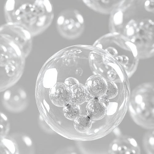 Transparent bubbles with bright capsules in colorless toner