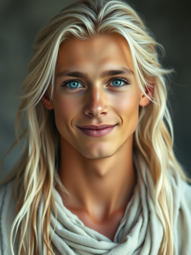 Tribal Man with Platinum Blonde Hair