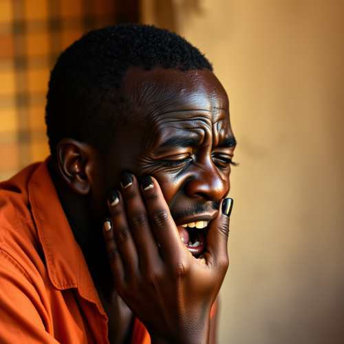 Two black men are crying.