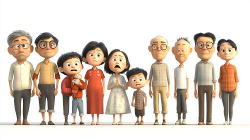 Two families sad together, Chinese and Malaysian.