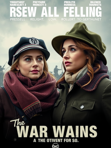 Two women in war outfits starring at battlefield.