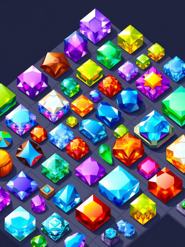 Ultra-Detailed Gem Sprites for Isometric Videogame