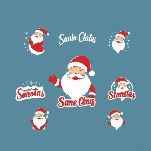 Various Logos Featuring Santa Claus