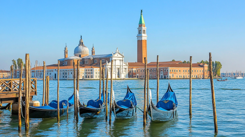 Venice, Italy: San Giorgio Maggiore and water reflections.