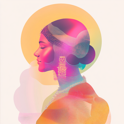 Vibrant Kali Energy Collage: Harmony in Pastel Waves