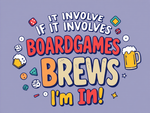 Vibrant Typography Design with Boardgames and Brews