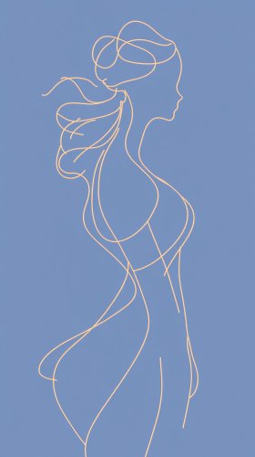 Women in pink and blue silhouette poster