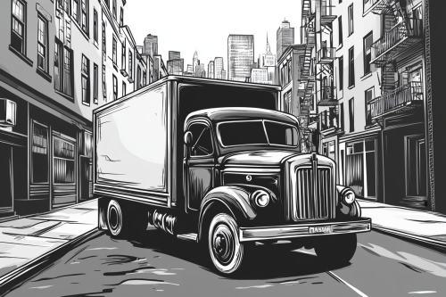 Vintage, eye-catching ad for shipping service in NYC.