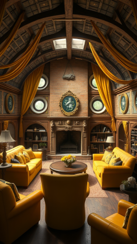 Warm and Welcoming Hufflepuff Common Room in Detail